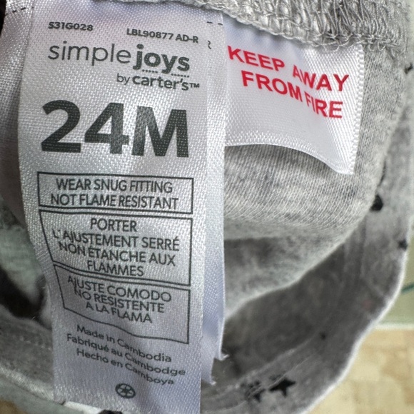 Simple Joys by Carter's 24M Girls Gray Panda Print Pajama Bottoms Pants - Picture 5 of 5